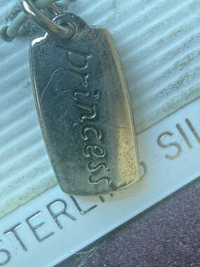 Vintage Sterling Silver 'Princess' Tag Pendant by jezlaine